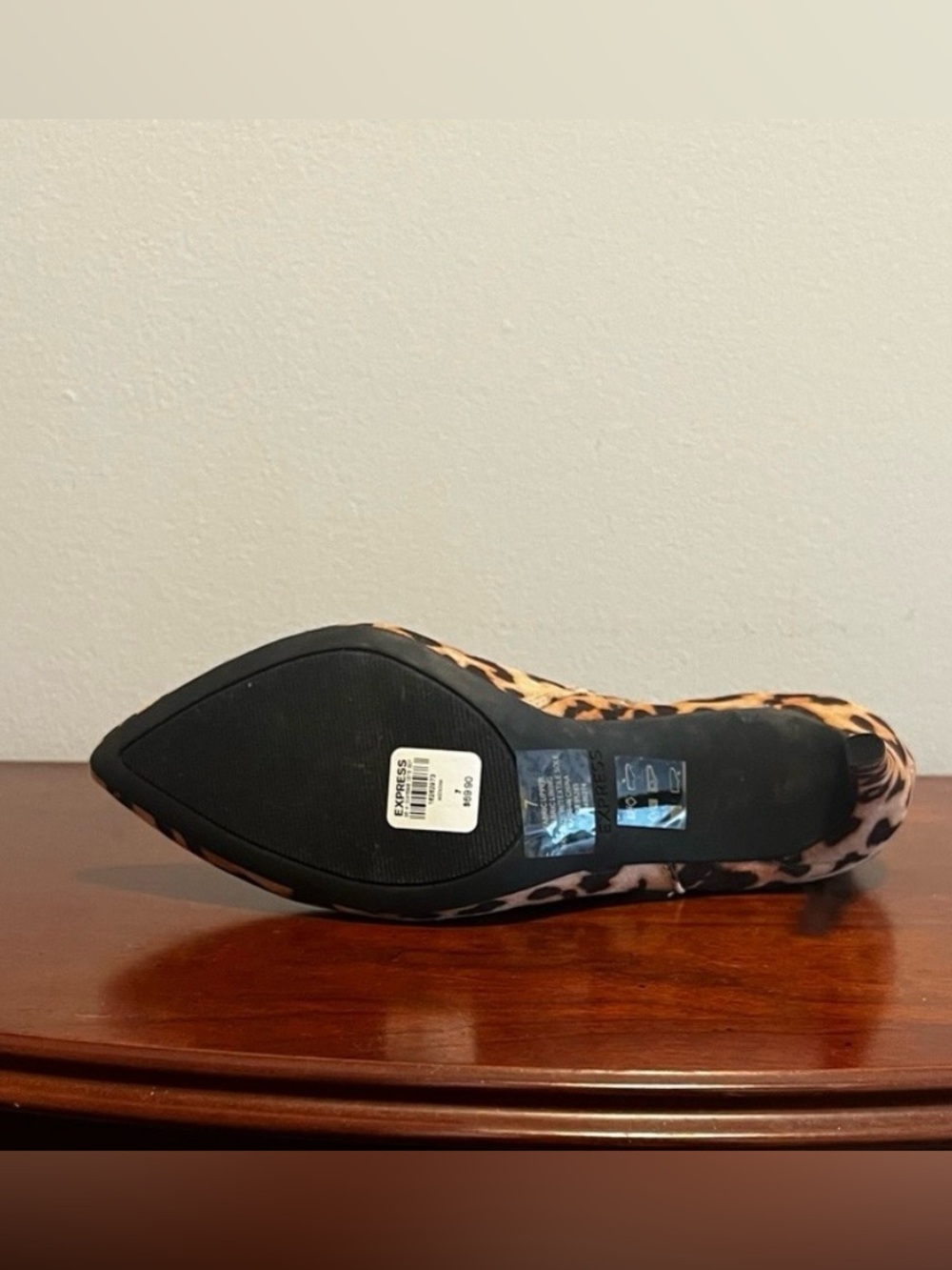 Express Leopard Print Ankle Booties in Tan and Black - Picture 4 of 4